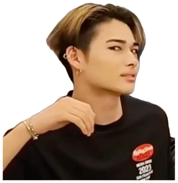 Person with a sleek undercut turning to deliver a flawless, chin-up side-eye sticker