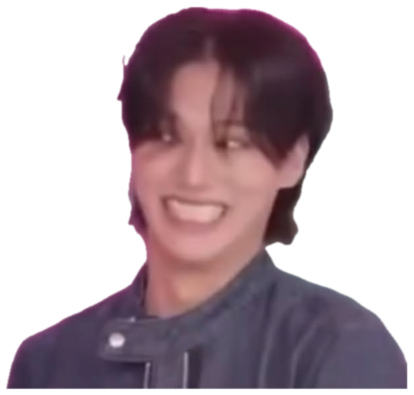 Young guy against a pink wall beaming with a huge toothy grin sticker