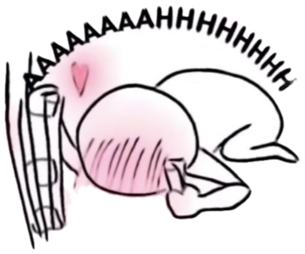 Anime chibi character sobbing face-down into the floor while screaming AAAAAAHHHH sticker