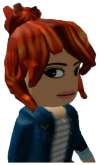 Red-haired video-game avatar staring flatly with a bored, unimpressed look sticker