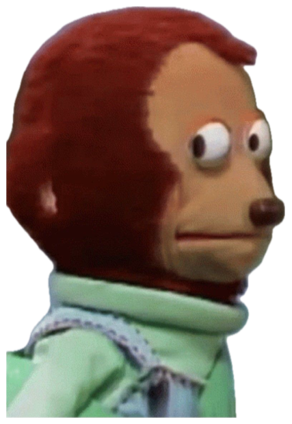 Vintage puppet monkey in a green jacket giving an uncomfortable side-eye sticker