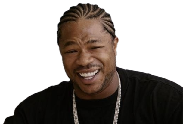 Xzibit cracking up laughing in a black shirt with a silver chain, pure joy on his face sticker