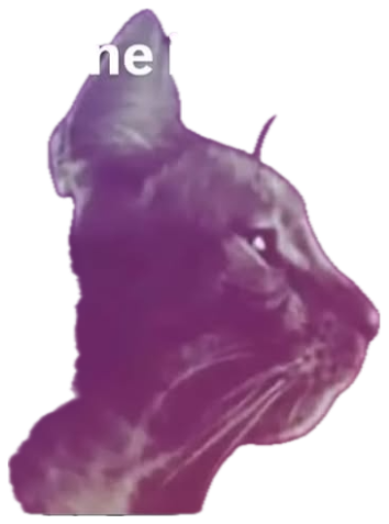 Brooding cat silhouette on purple gradient captioned 'fine ignore me then' sticker