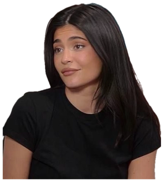 Woman in a black tee giving a subtle unimpressed smirk during an interview sticker