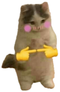 Tiny kitten with drawn-on blush and middle-finger emojis looking furious sticker