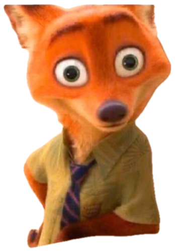 Nick Wilde the fox from Zootopia with huge shocked, wide-open eyes sticker