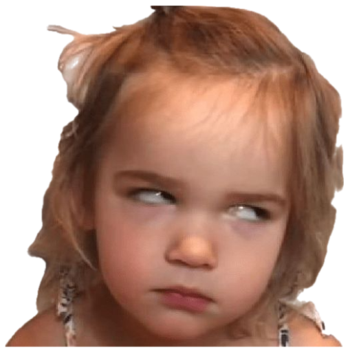 Toddler girl giving an extreme side-eye with total disdain, not impressed at all sticker