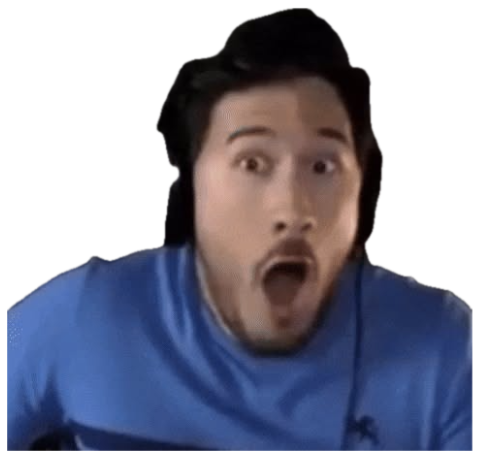 Streamer in headphones with his eyes wide and mouth dropped open sticker