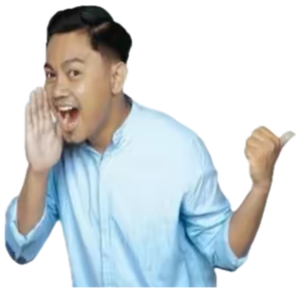 Man cupping his mouth to yell 'PEAK INCOMING!' beside a cartoon bomb sticker