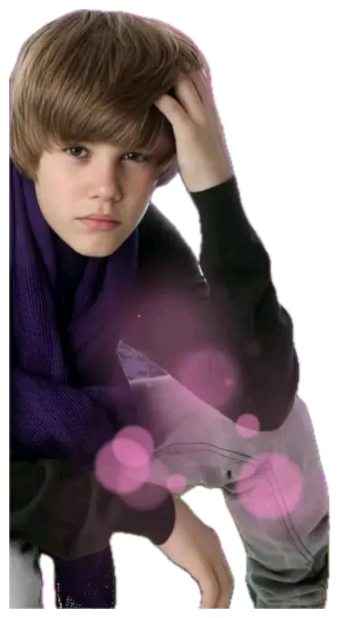 Young Justin Bieber posing over a flowery mountain scene with 'YES YOU SLAY GIRLBOSS QUEEN' text sticker
