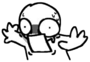 Frazzled little doodle throwing its hands up captioned 'Hear me out-' sticker