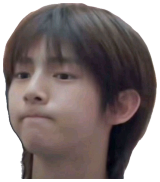 Young person pressing their lips together with an unamused, over-it expression sticker