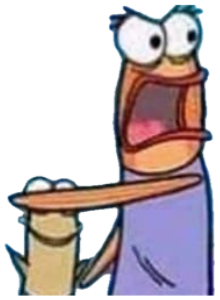Patrick Star neck stretched out, mouth hanging wide open in full cartoon scream sticker