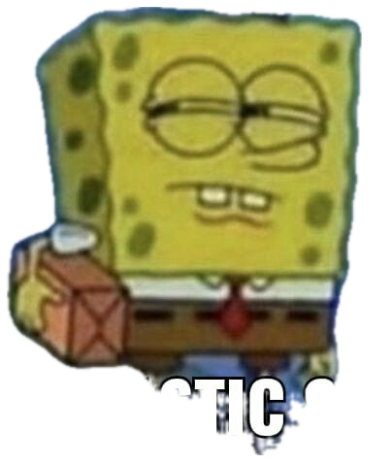 SpongeBob delivering the legendary 'BOMBASTIC SIDE EYE' with half-lidded shifty eyes sticker