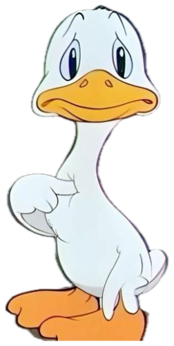 Vintage cartoon duck standing sheepishly with a worried little frown sticker