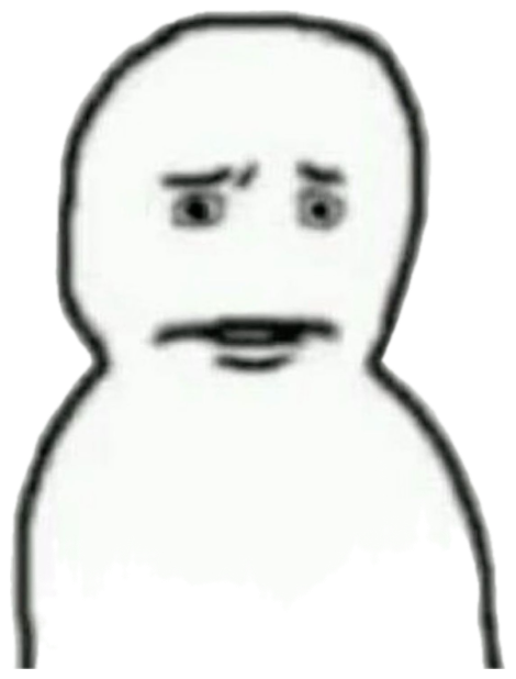 Crude doodle of a blob-shaped figure with a queasy, uneasy expression sticker
