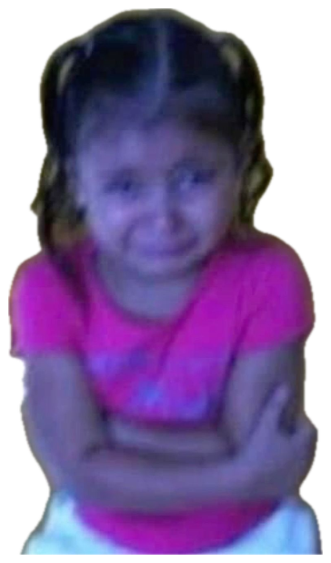 Little girl in a pink shirt with arms crossed crying and pouting with full attitude sticker