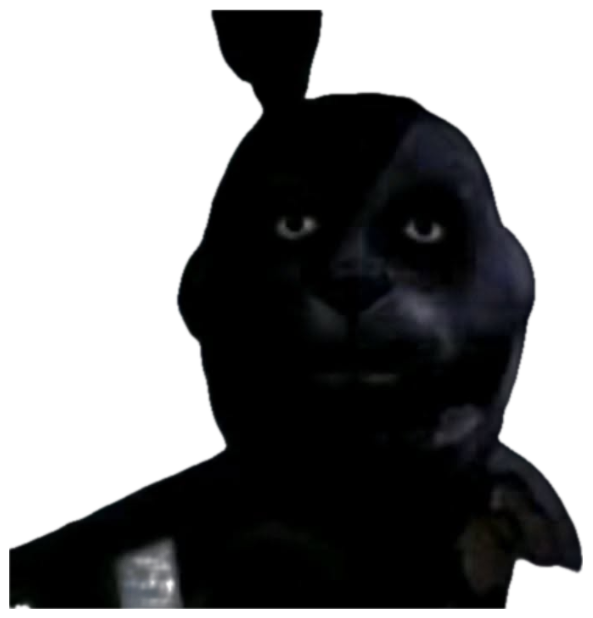 Dark, shadowy animatronic bunny face staring eerily from the gloom sticker