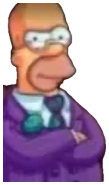 Homer Simpson with arms crossed next to a screen reading 'TOTAL IQ: 12' sticker