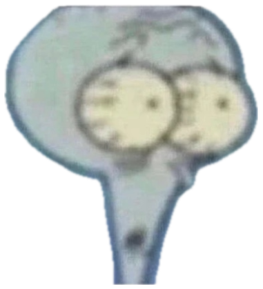 Squidward looking absolutely terrified at who he's up against in this competition sticker