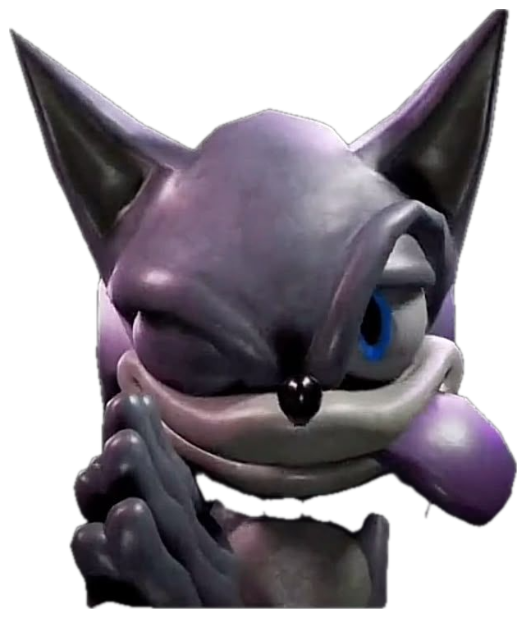 Creepy 3D Sonic hunching in the dark with a sly, scheming grin sticker