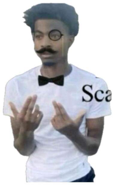 Man with a monocle and mustache filter gesturing sternly, 'Silence Yourself At once Scallywag!' sticker
