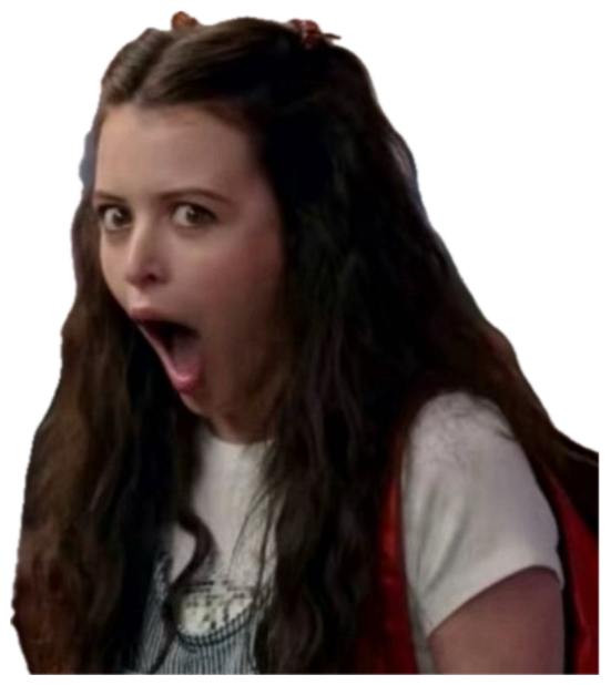 Teen girl in a school hallway with her jaw dropped in dramatic shock sticker