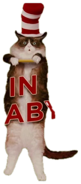 Wide-eyed cat in a striped hat dangling from a rope captioned 'HANG IN THERE BABY!' sticker