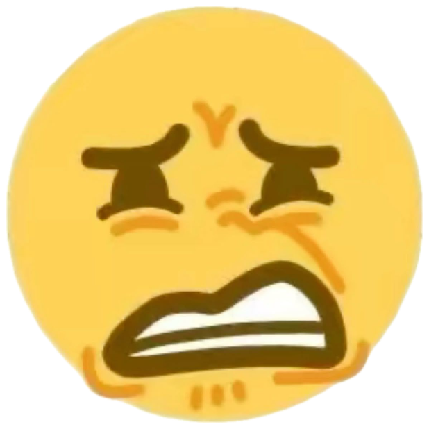 Yellow emoji face with X'd-out eyes and clenched grimacing teeth, deeply nauseated sticker