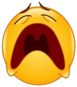 Yellow smiley emoji throwing its hands up and wailing with mouth wide open sticker