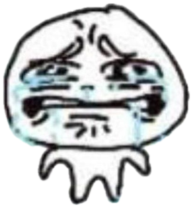 Doodle blob character sobbing with a trembling face and puddle of tears sticker