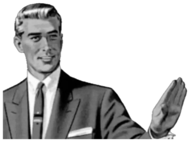 Retro cartoon man gesturing with a smug grin next to the word 'Tone.' sticker