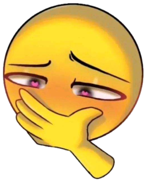 Teary-eyed yellow emoji covering its mouth while nervously texting on a phone sticker
