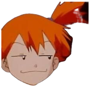 Orange-haired anime girl with half-lidded eyes giving an annoyed, unimpressed side glance sticker
