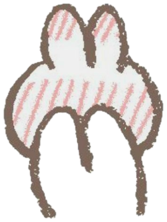 Crude doodle of a bunny's blushing backside with little fluster marks sticker