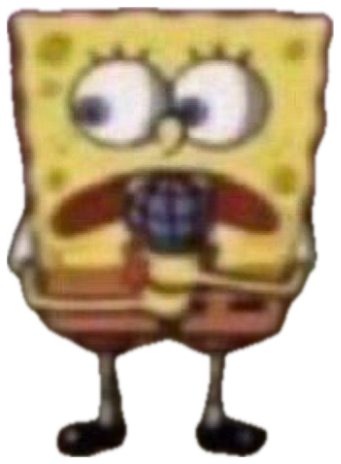 SpongeBob standing on a stage, eyes wide and mouth open in shock sticker