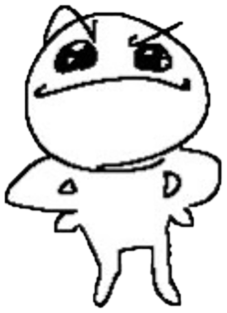 A hand-drawn cat-eared figure standing with hands on hips looking smug sticker