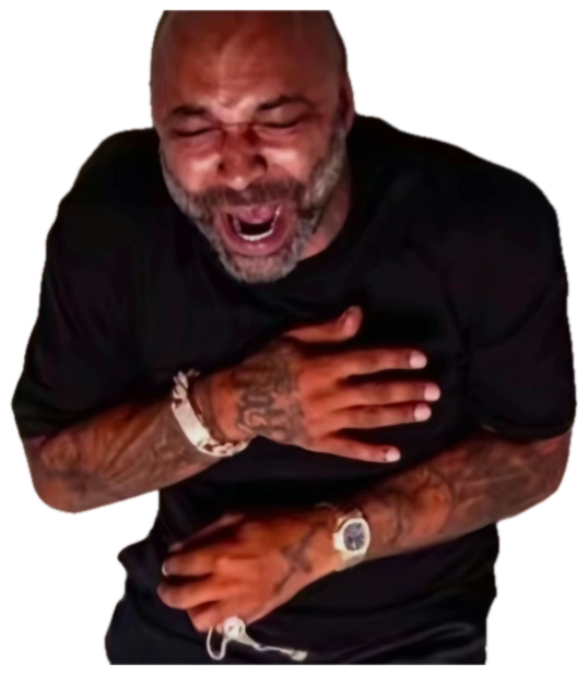 Bald bearded man clutching his chest and wailing with his mouth wide open sticker