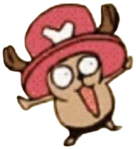 Tony Chopper frozen in wide-eyed panic with arms thrown out sticker