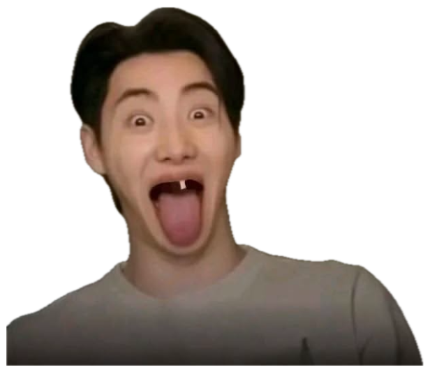 Man with mouth wide open and tongue out reacting with extreme shock or excitement sticker