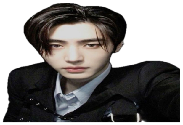Brooding K-pop idol with intense dark stare captioned 'grips your LIVER aggressively' sticker