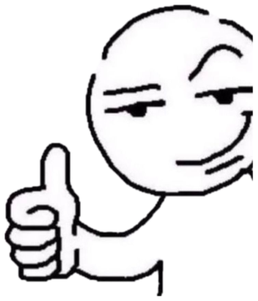 Smug stick-figure doodle giving a thumbs-up with an arrow labeled 'Delusional' sticker