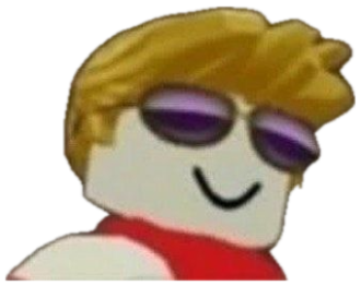 Roblox avatar staring blankly under the taunt 'Speek englesh loser' sticker
