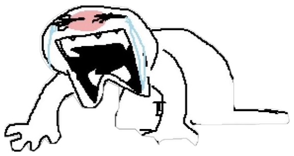Troll-face creature collapsed on the floor in full ugly-cry meltdown mode sticker