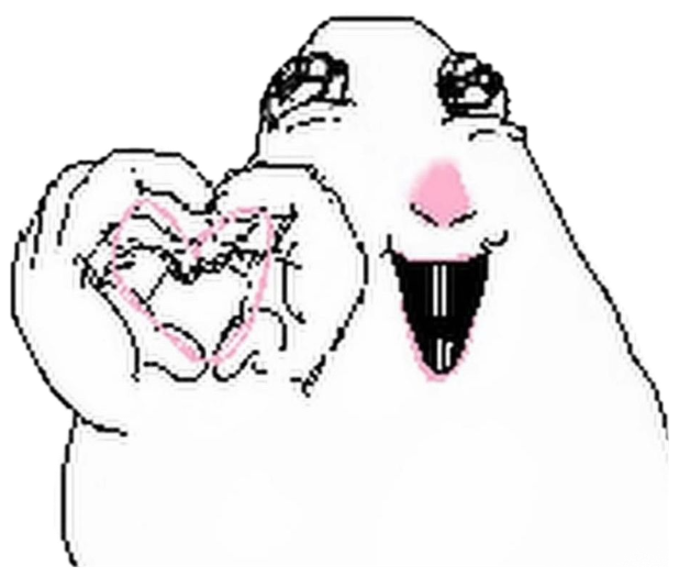 Pixel cartoon dog clutches a heart shape with its paws, absolutely smitten sticker