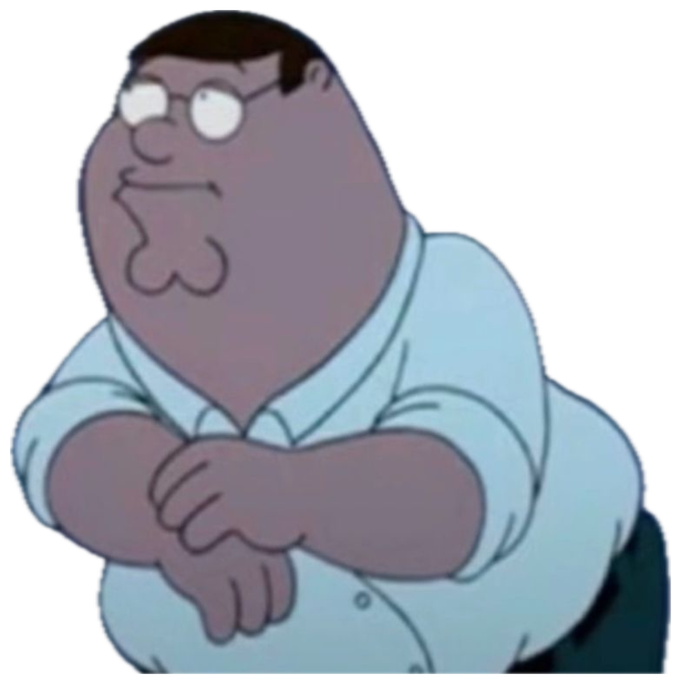 Peter Griffin leaning on a windowsill at night with a wistful, brooding stare sticker