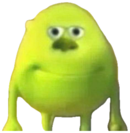 Mike Wazowski staring directly into your soul with a deeply unsettled expression sticker