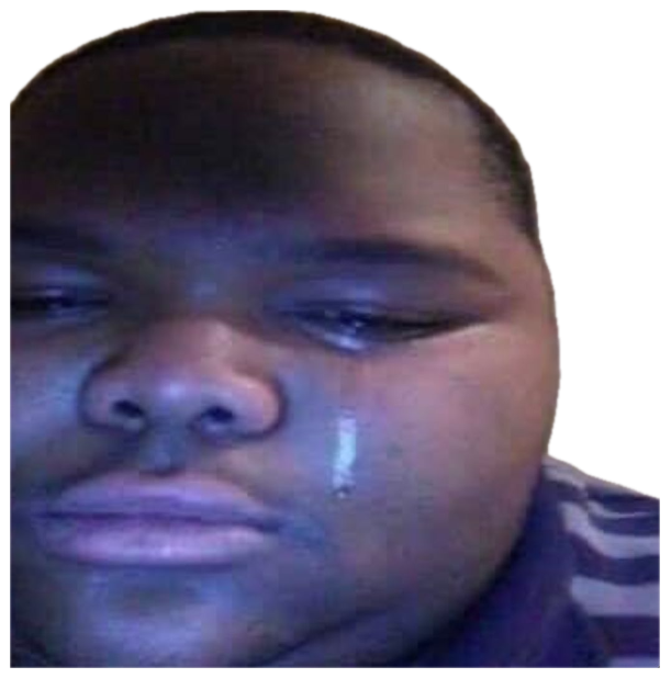 Man with a single tear rolling down his cheek staring quietly ahead sticker