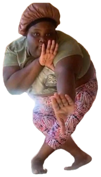 Woman in a bonnet crouching in shock on a porch with both hands covering her mouth sticker