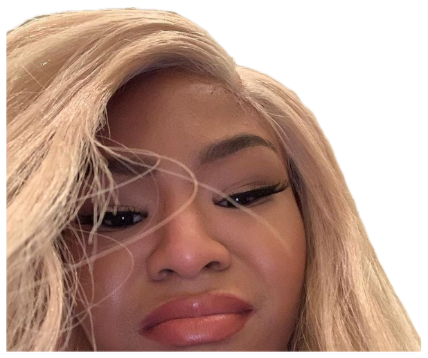 Woman with blonde hair giving a heavy-lidded, deeply unimpressed side-eye stare sticker